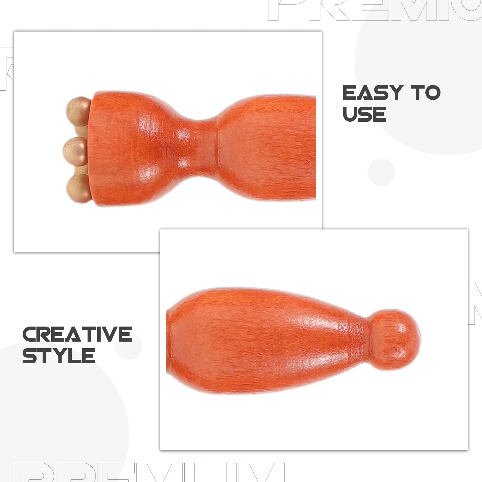 6Pcs Wooden Eye Massager Tool Lotus Pod Shape Ergonomic Handle Portable Face Sculpting Gua Sha Massage Stick for Under Eye
