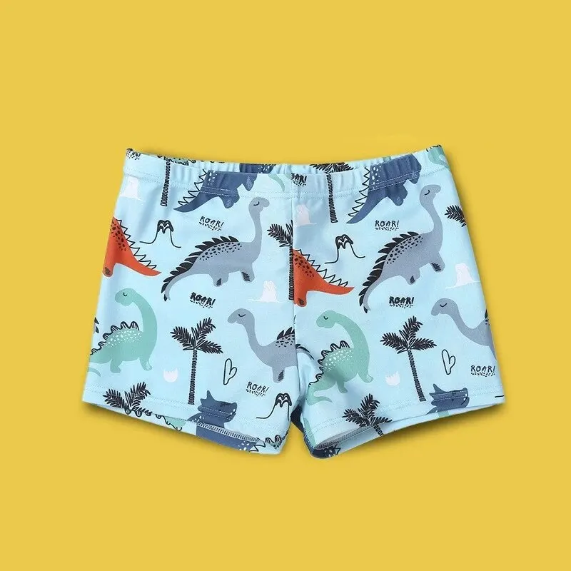 Summer Boys Flat Corner Polyester Medium Children Cartoon Beach Hot Spring Little Boys Water Park Swim Trunks