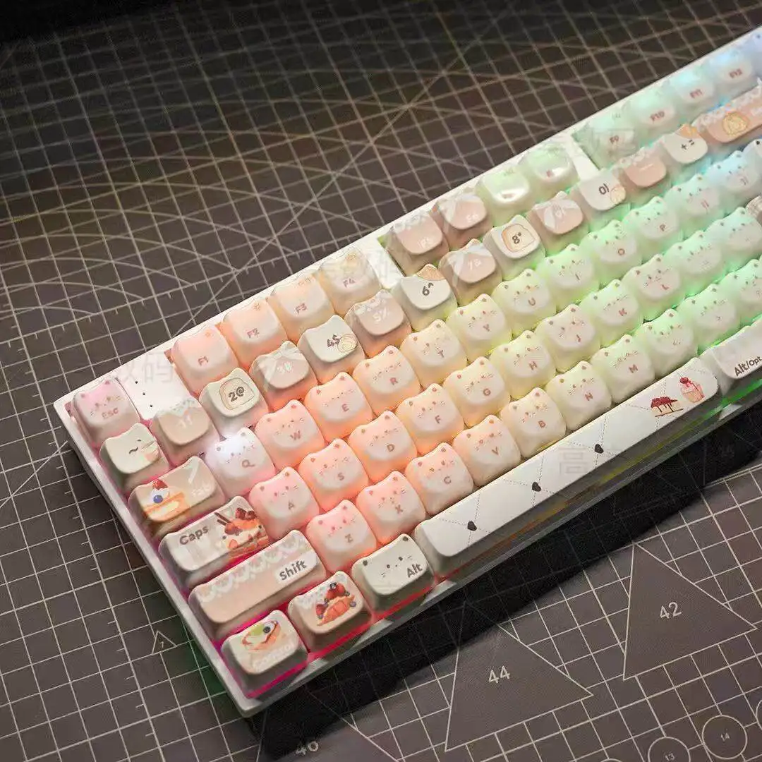 1set baked kitten ceramic tactile keycaps MAO high magnetic axis suitable for cross axis gaming mechanical keyboard keycaps