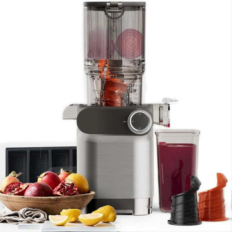 

Cold Press Juicer Masticating Juicer Large Feed Chute Fit Whole Fruits Vegetables Slow Juicer