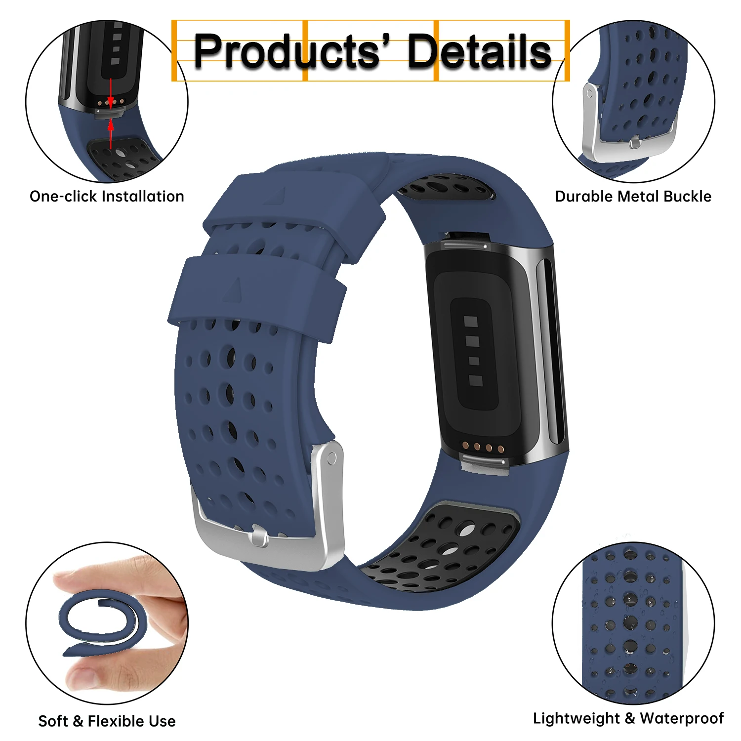 Honecumi cinturino in Silicone per Fitbit Charge 5 Smart Watch cinturino di ricambio braccialetti per Fitbit Charge 5 accessori Smartwatch