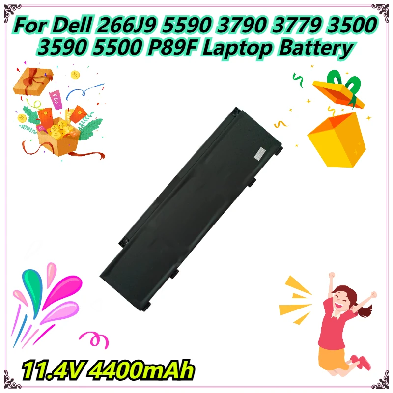 

11.4V 4400mAh For Dell 266J9 5590 3790 3779 3500 3590 5500 P89F Laptop Battery