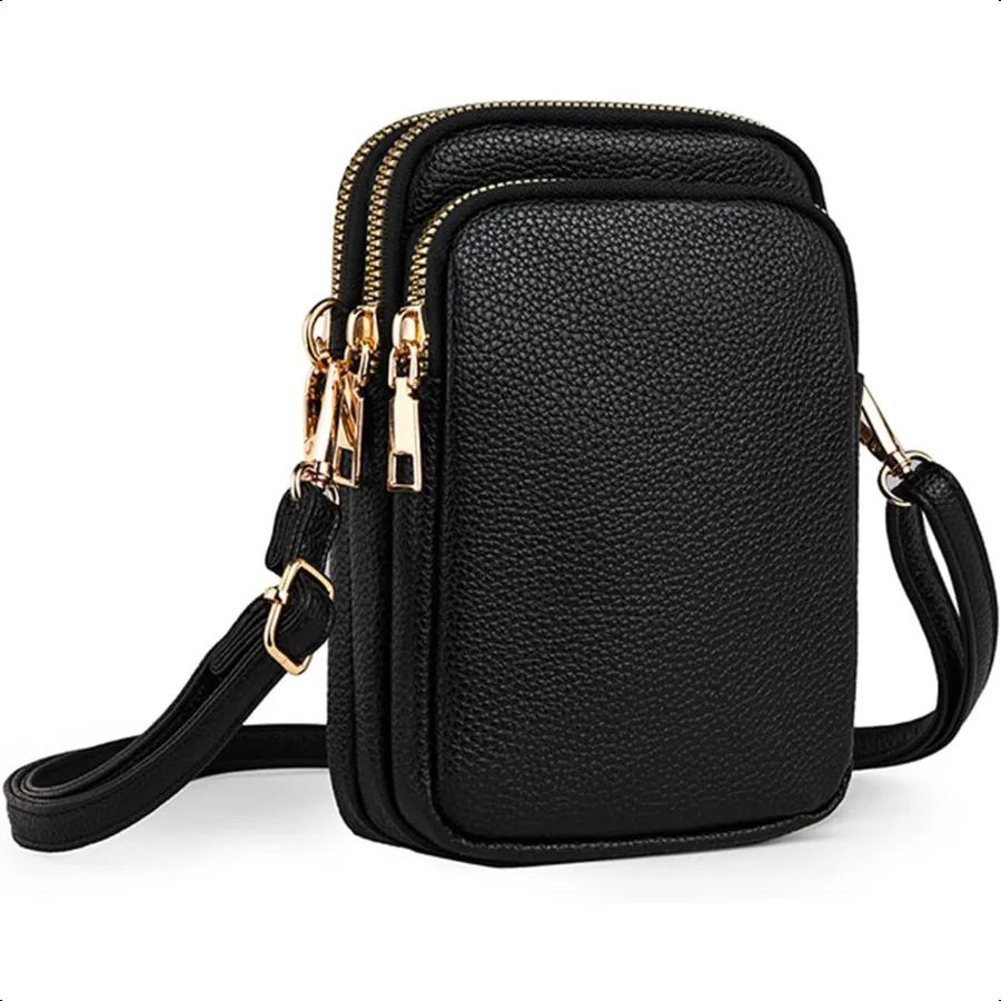 

Cell Phone Purse Small Crossbody Bag for Women Men Leather Mini Shoulder Bag Wallet with Card Holder Slot Pouch Neck Strap for