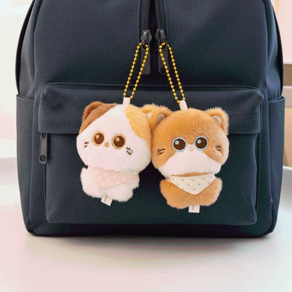 Siamese Calico Decor Miniature Cat Key Chains Soft Fuzzy Magnetic Kitten Ornament Lightweight Decorative Cup Edge Pendant Gifts