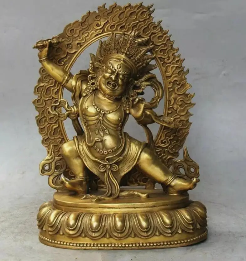 

9.8 inch Rare Tibet Tibetan bronze Buddhist Vajrapani Chana Dorje buddha statue