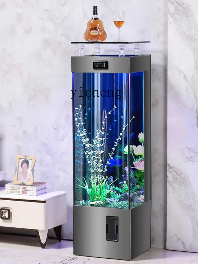 ZK Fish Tank Ecological Lazy Change Water Small and Medium-Sized Living Room Home Fish Globe Aquarium Bottom Filter