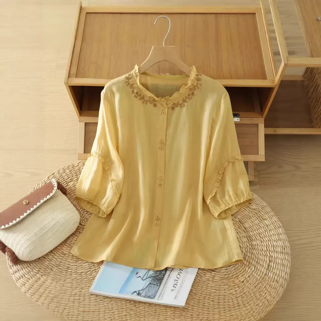 Plus Size Women's Comfortable Blouse Office Lady Fashion New Arrival Trendy Breathable image 6