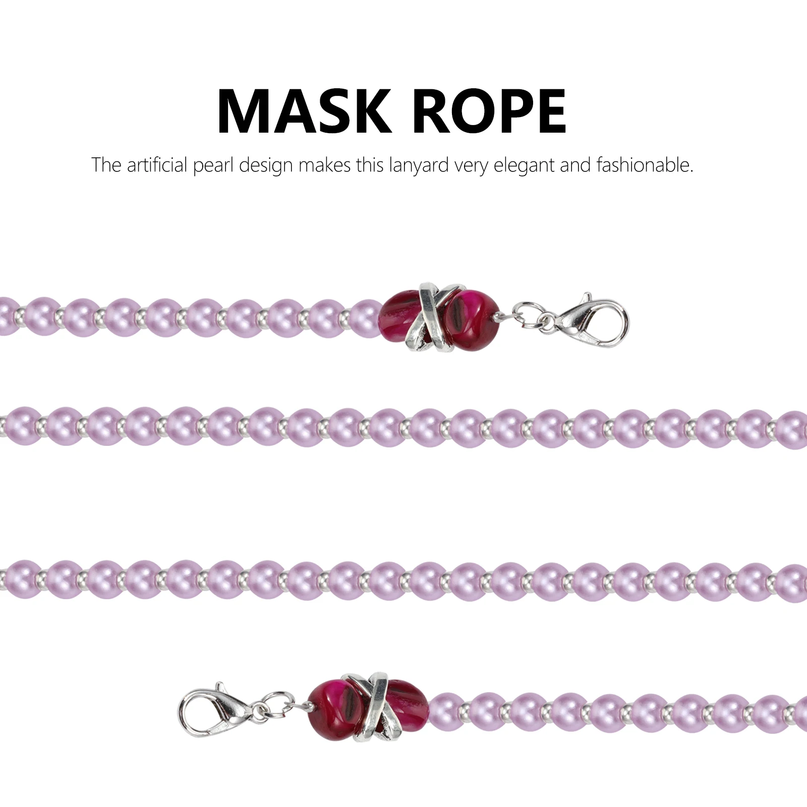 

2pcs Pink Pearl Eyeglass Chain Durable Mask Lanyard Reusable Face Mask Rope Elegant Fashionable Practical Gift