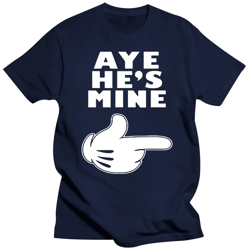 AYE He is Mine She is Mine Couple Tshirt Cartoon Hands Aye Hes Mine Shes Mine