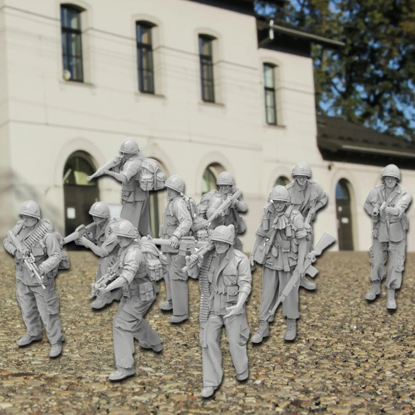 

10x Soldier Figure Models 1/35 Playset Toys Resin 5cm Decoration Mini Figures for Games Sand Table Hobby Crafts Miniature Scene