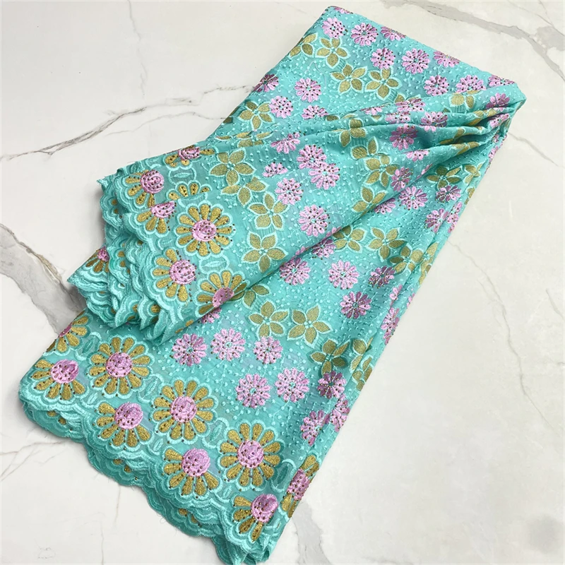 Swiss Voile Lace In Switzerland Nigerian African Lace Fabrics 2024 High Quality Lace Tissu 100% Cotton Lace Dubai Fabric Sew