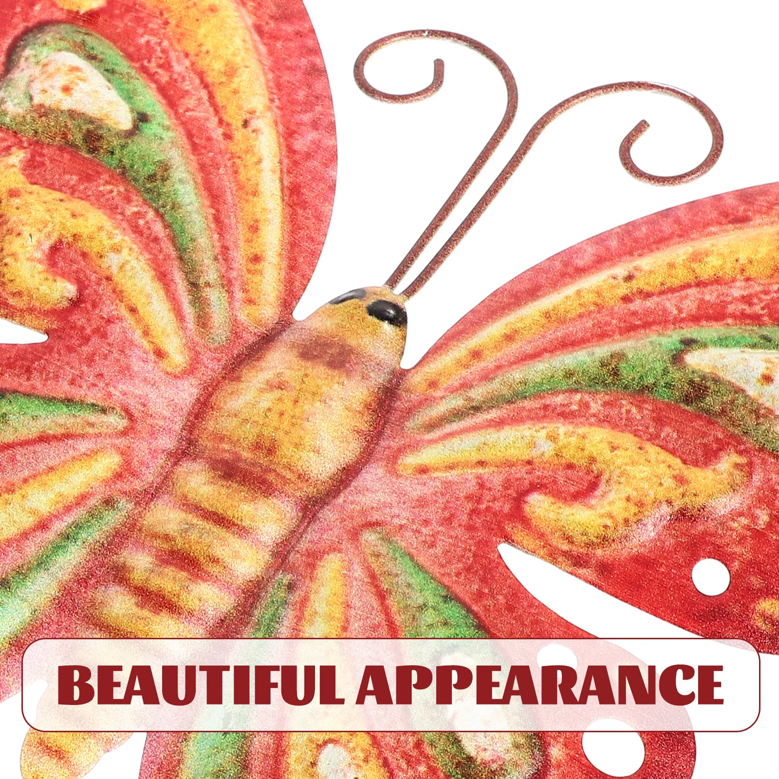 

2Pcs Metal Butterflies Pendant Wall Hanging Decoration for Indoor Outdoor Garden Balcony Wedding Party Home Ornament