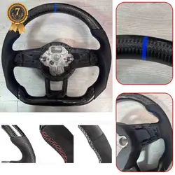 For VW Golf MK  7 7.5 GTI GTD GTE R Polo Customized Carbon Fiber RLine Sports Steering Wheel Half Leather Alcantara Assembly