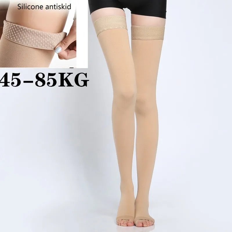 45-80KG Medical Compression Women Tights Varicose Veins 23- 30mmhg Elastic Nursing Over Knee Prevent Slipping S-XXL Stockings