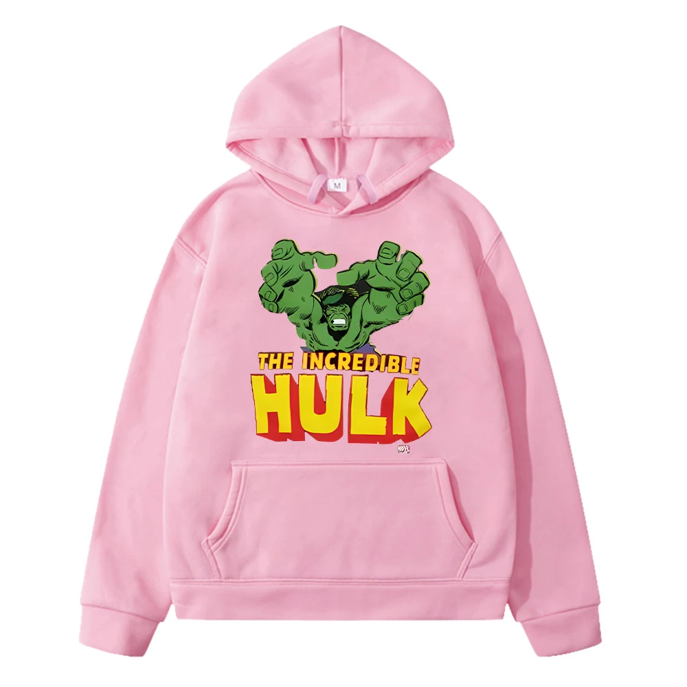 The Hulk Print hoodies Kawaii sweatshirt boys clothes y2k sudadera Marvel anime hoodie jacket Fleece pullover kids clothes girls