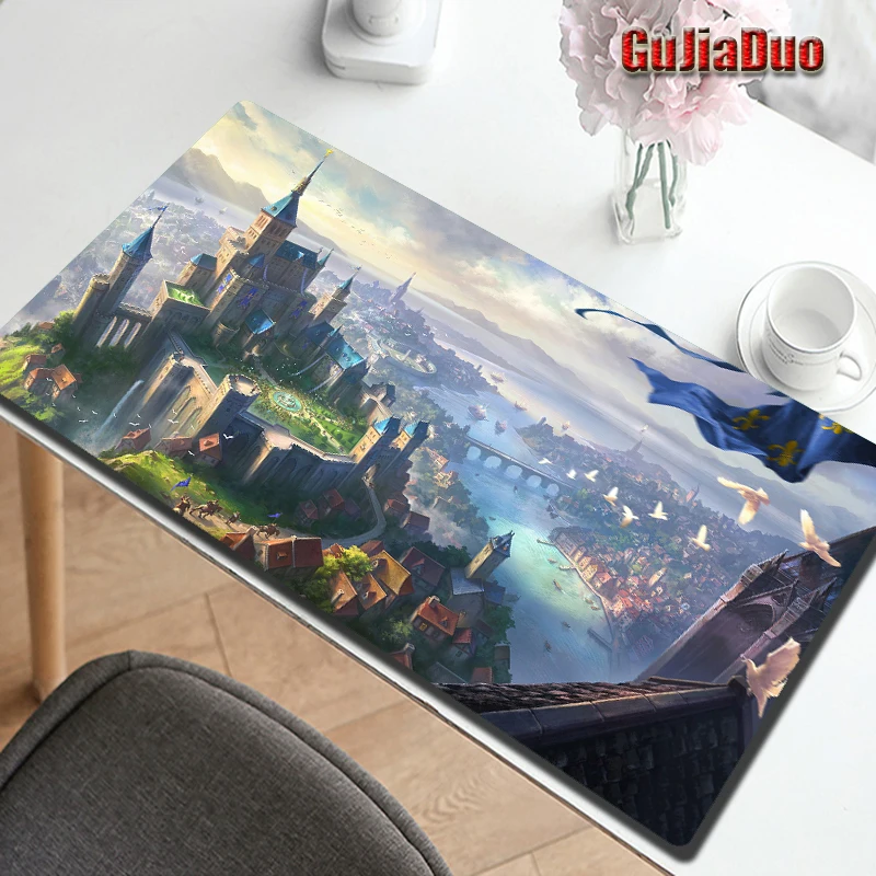 GuJiaDuo Fantasy Architecture Art Mouse Pad tastiera per Computer tavolo tappetino da scrivania Gamer Anti-slip Building Art Mouse Pad cuscino per Pc