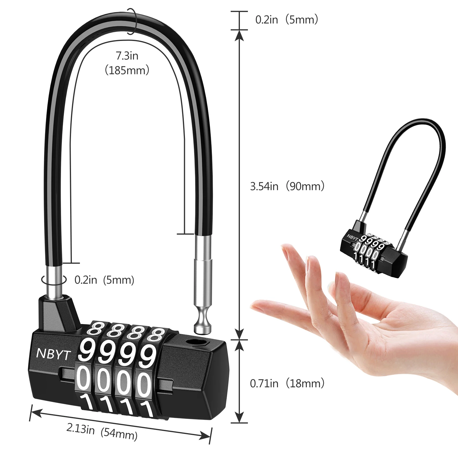 Mini Dial Digits Code Number Password Combination Padlock Safety Travel Security Lock for Luggage Lock Padlock Gym