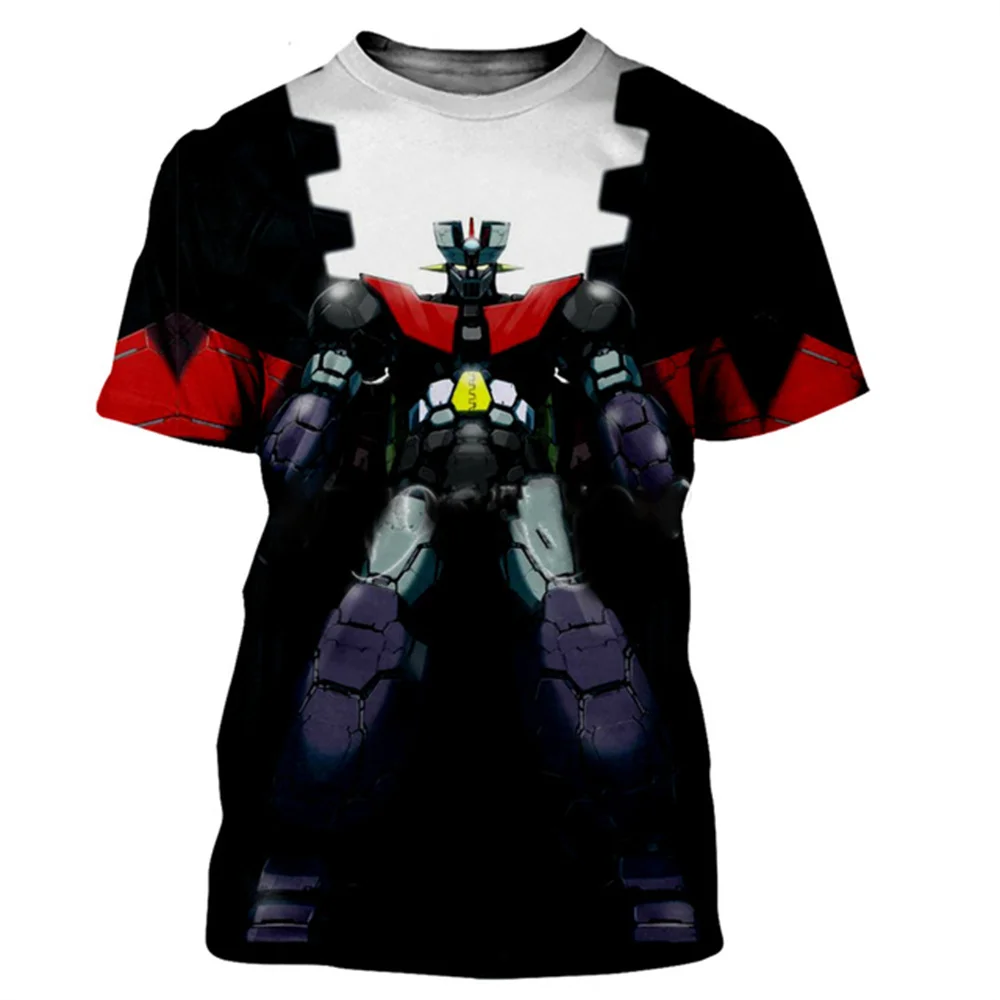 Summer 3D Printed Oversized Mazinger Z Men T shirt New Fashion Cool Short Sleeve T-shirts Harajuku Style StreetwearTops