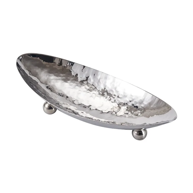 For Creative Stainless Steel Fruit Plate Hot Pot Seafood Fruit Plate High Value Light Luxury Fruit Pot Sashimi Plate Buffet