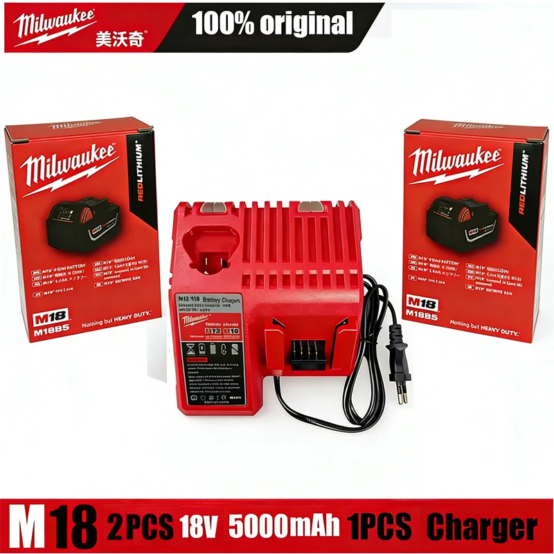 

Milwaukee M18 Battery 5.0Ah Compatible with 18650 lithium battery 18V, all models are stable, explosion-proof, and durable