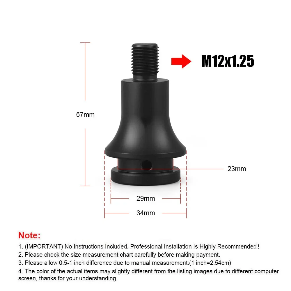 Car Manual Gear Shift Knob Adapter M12x1.25 Thread Aluminum Alloy Universal