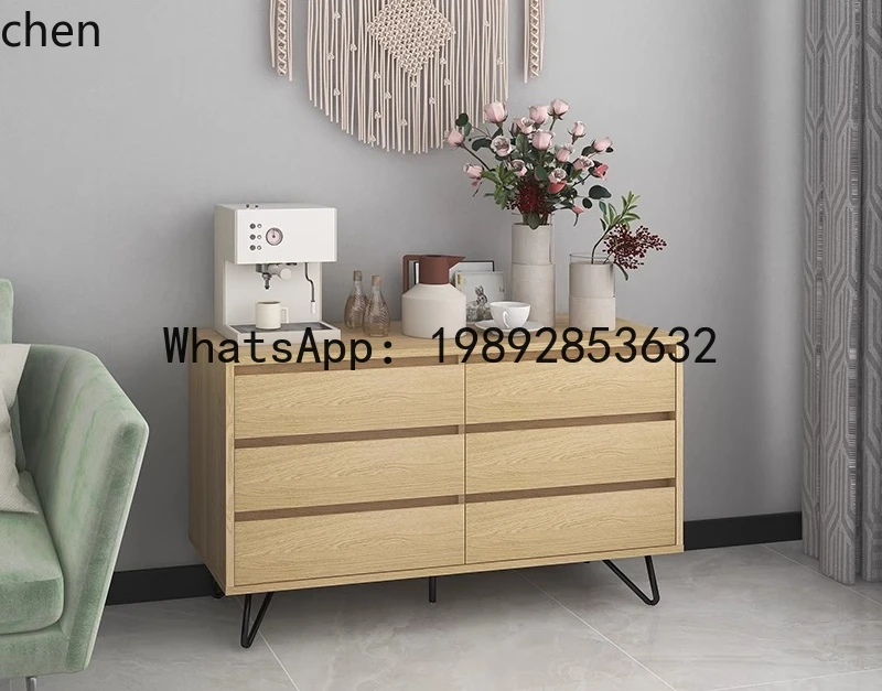 B1 Six-chest Cabinet Pure Solid Wood Bedroom Living Room Bedside Modern Simple Drawer Locker