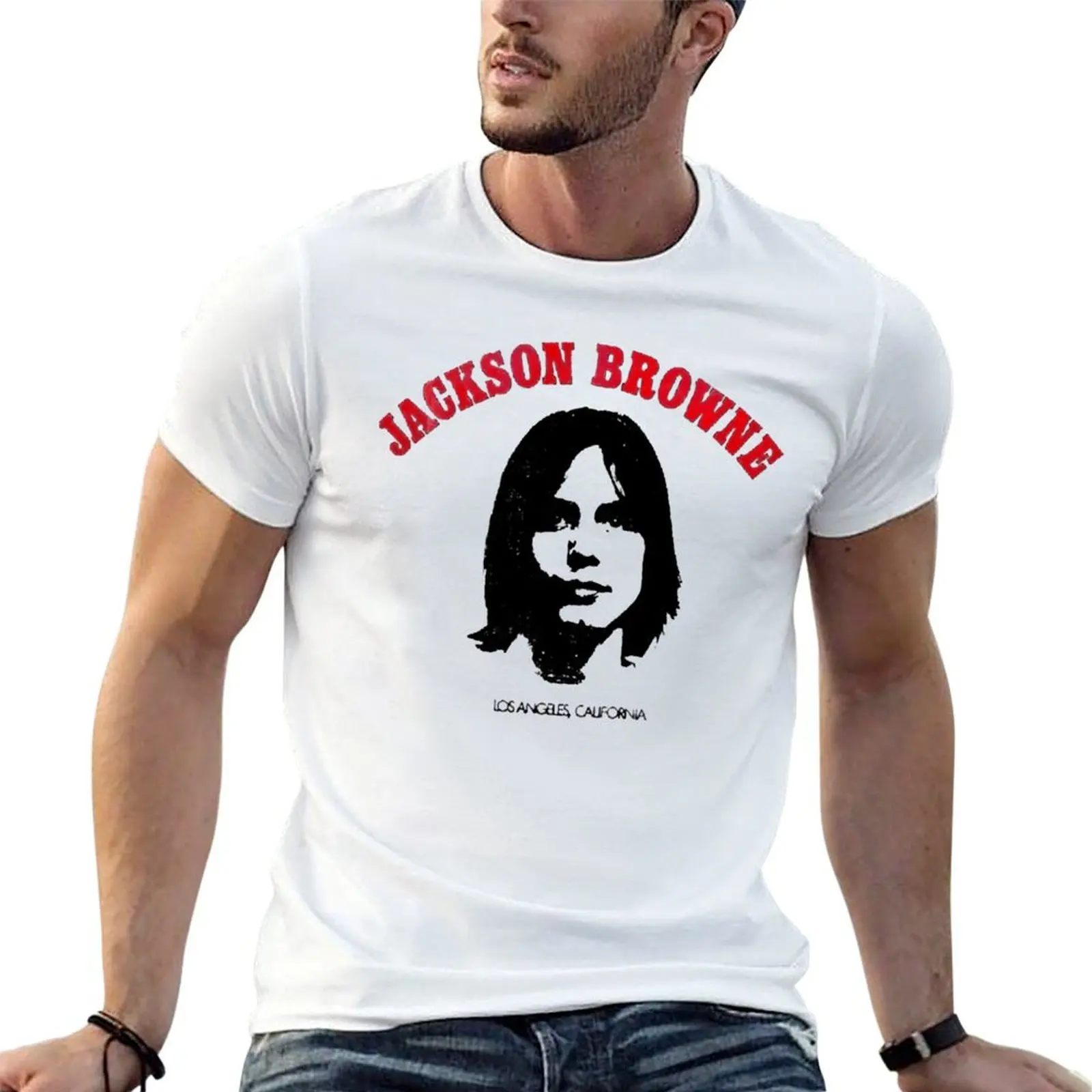 Футболка Jackson Browne Los Angeles, мужские хлопковые футболки, забавная футболка, мужская простая базовая футболка, футболка