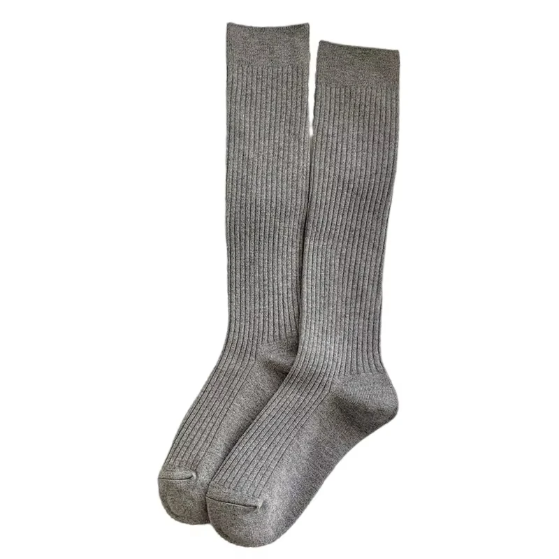 Retro Vrouwen Kousen Nieuwe Mode Herfst Casual Effen Kleur Japanse Stijl Warme Sokken Voor Vrouw Zachte Winter Kniekousen Lange