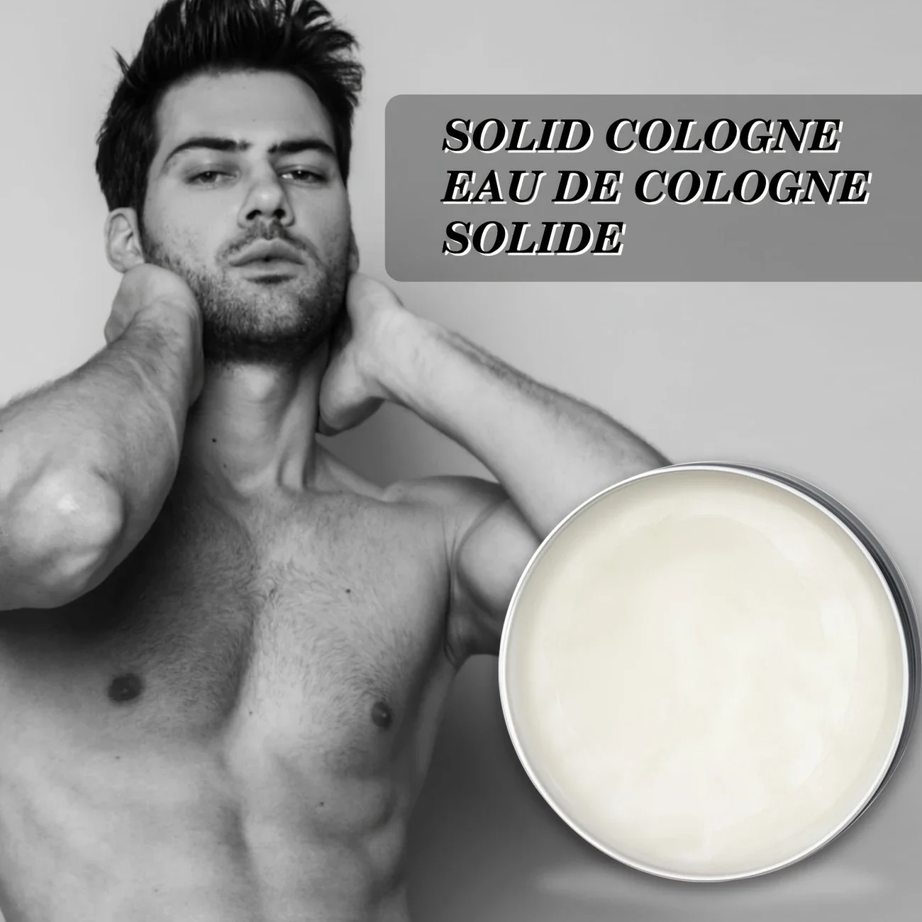 Solid Cologne for Men,Amber Wood Fragrance,Jojoba and Coconut Oils,Long-lasting Woody Fragrance,Ideal Travel,Dates and Everyday