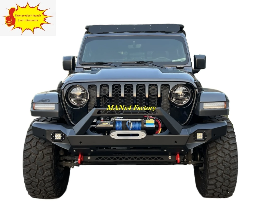 

Deluxe 4x4 Steel Front Bumper Bull Bar Nudge Bar for Jeep Gladiator JT JL