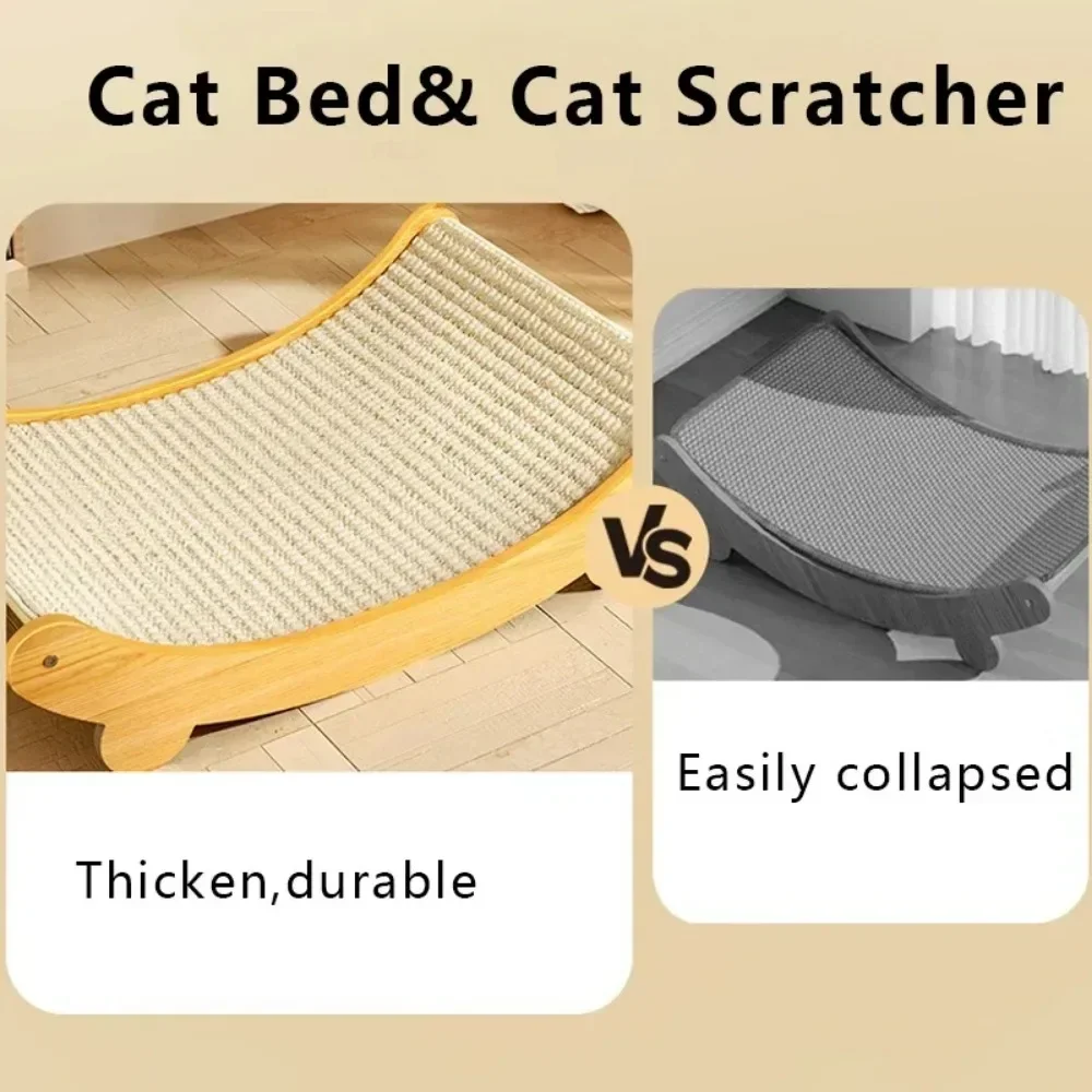 Cat Scratching Pads Wooden Cat Scratch Board Multifuction Cats Sleeping Bed Detachable for Cats Training Grinding Claw Toy Board