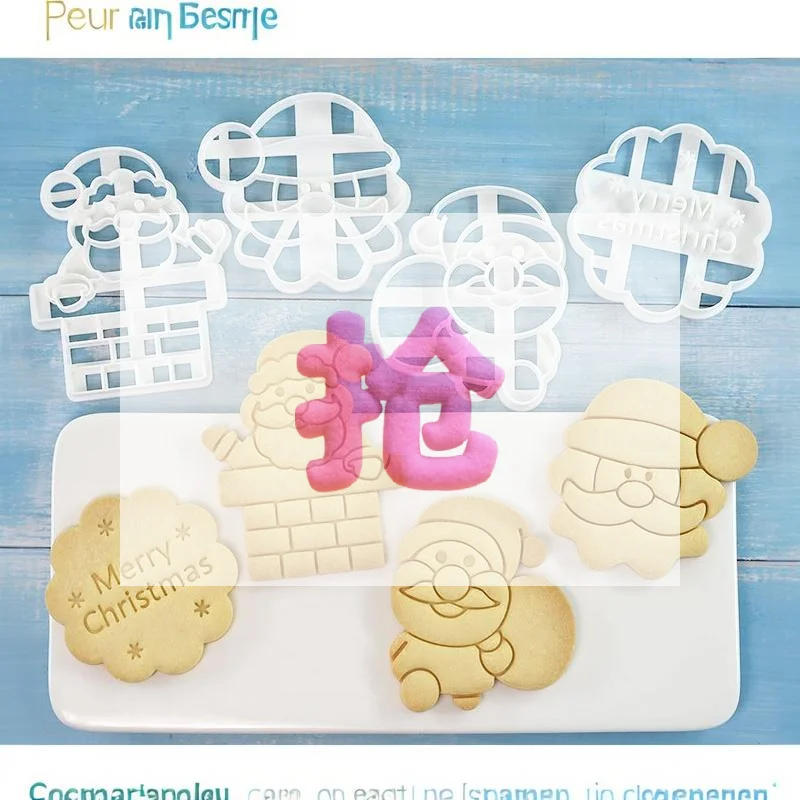 1/4Pcs Christmas Santa Claus Cookie Cutter Mold Merry Christmas Cookie Embosser Baking Molds For Christmas Decorations