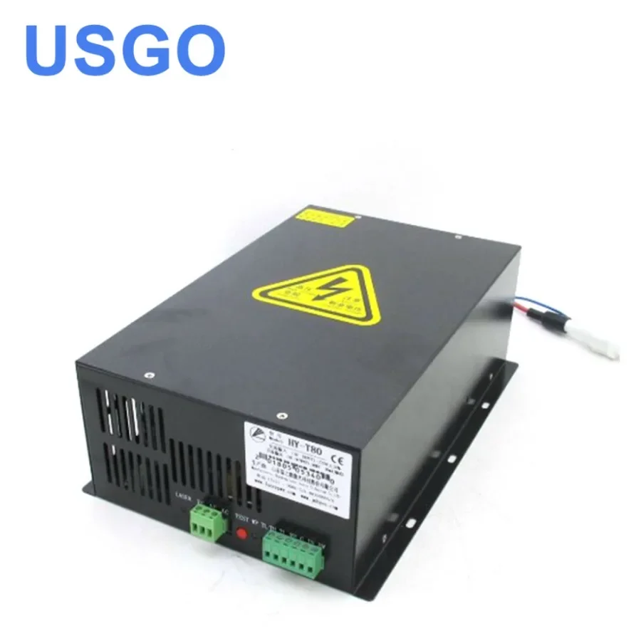 

USGO 80W Co2-лазерный источник питания AC220V HY-T80 для станка для лазерной гравировки и резки CO2