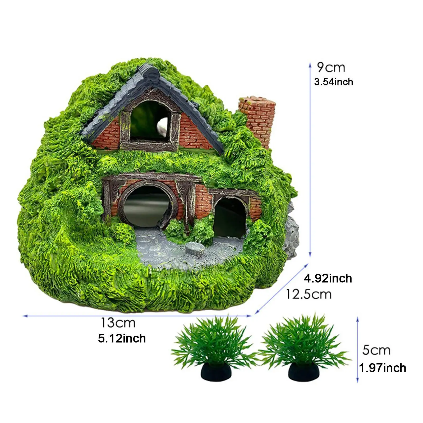 Aquarium Decor House Cave Small Fish Hideaway for Betta Fish Tank Accessories Fish Hideout Fish Tank Hut Ornament Hole Shelter