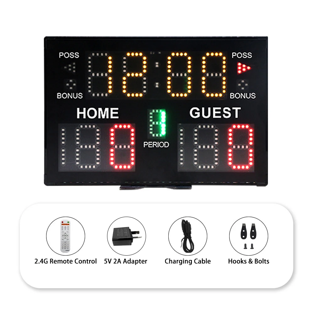 Indoor Digital LED Scoreboard Tabletop Score Board for Basketball Volleyball Tennis Boxing Match Game