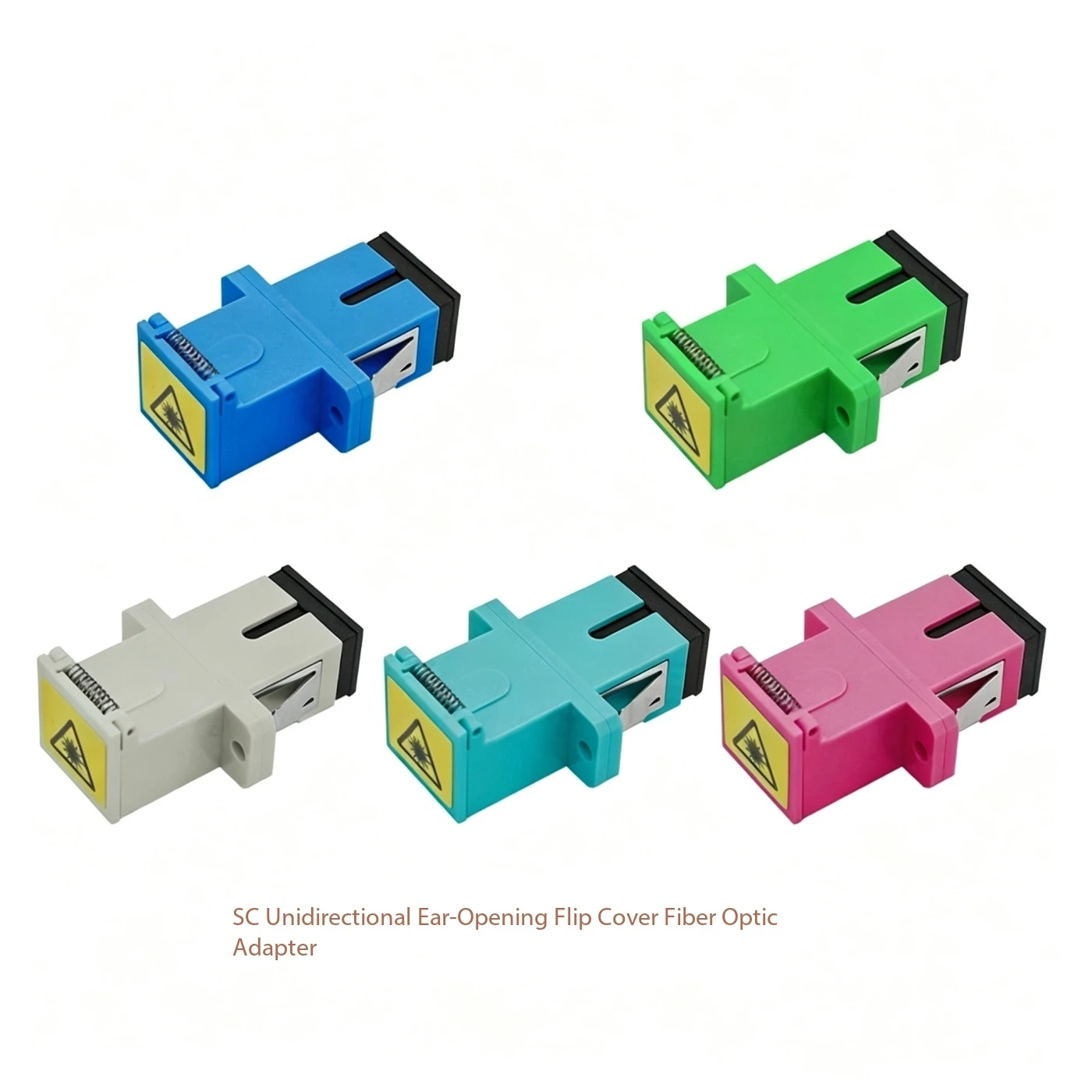 SC optical fiber adapter 100pcs anti-laser single-mode with ear-flap flange SM/MM/OM3/OM4 multimode