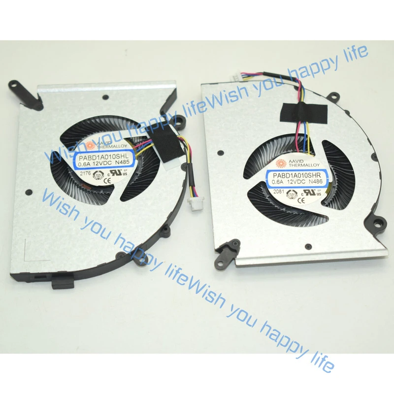 L... New CPU & GPU Cooling Fan 0.6A 12VDC 4Pin For MSI Stealth GS77 Gaming Laptop