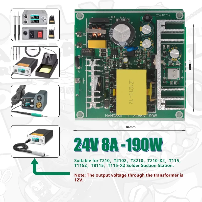 DC 12V Solder Station Power Supply For T210 T115 T810 T210-X2 T815 Solder Sucker Station HANDSKIT Tweezers Solder Station