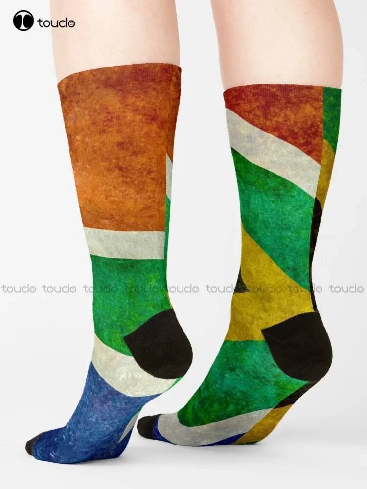 Flag Of The Republic Of South Africa Socks Womens Boot Socks Cartoon Comfortable Best Girls Sports 360° Digital Print Streetwear