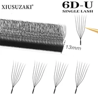 Extensiones de pestañas XIUSUZAKI en forma de U 6DW, extensiones de pestañas negras mate U 6DW, ventiladores prefabricados, pestañas postizas con volumen, pestañas de visón