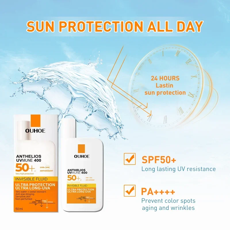 Liquid sunscreen SPF 50 summer outdoor moisturizing Sunblock repair  facial skin protection UV body Whiten isolation sun cream