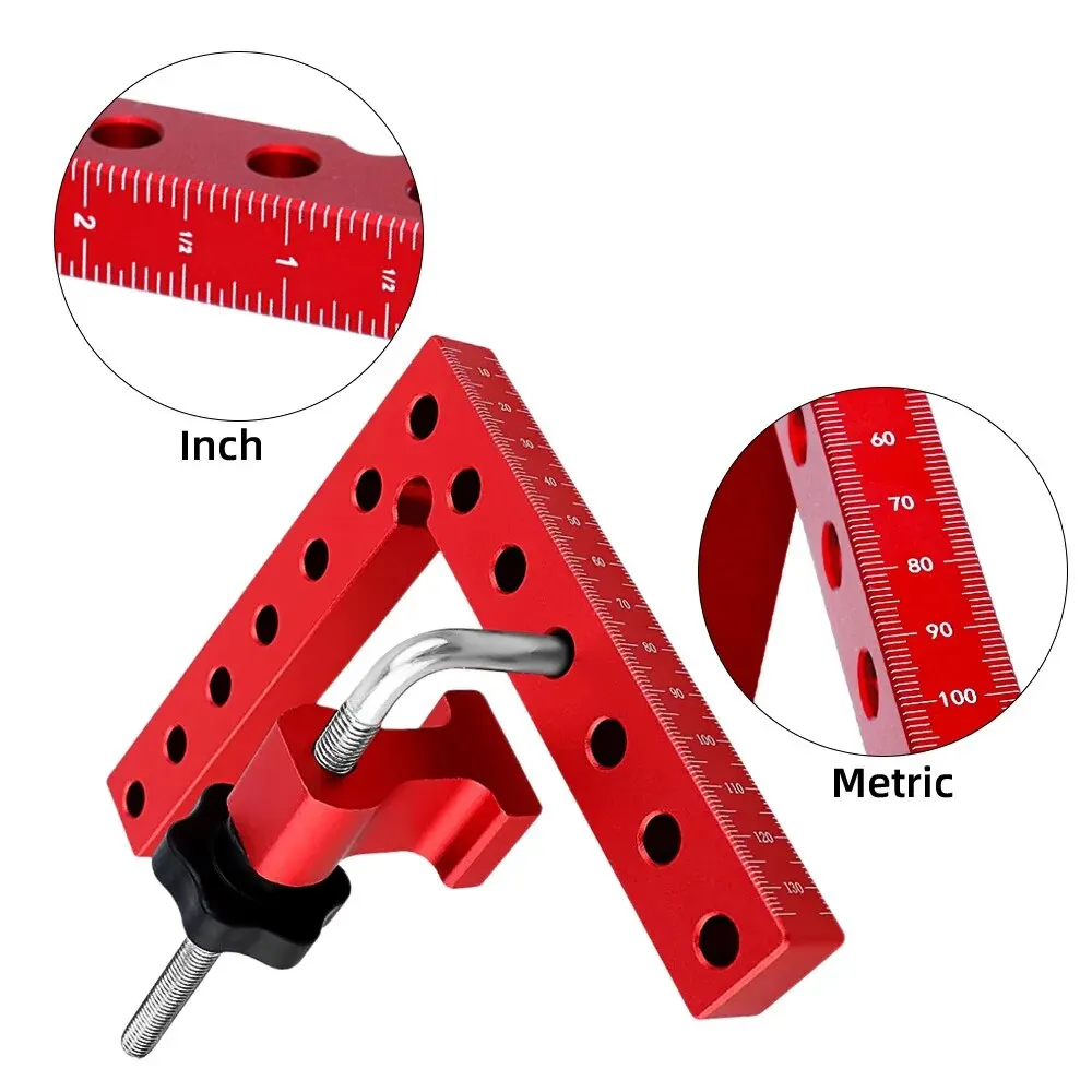 1 Set 90 Degree Positioning Squares Right Angle Clamps - Aluminum Alloy Fixing Clip Woodworking Corner Clamping Square Tool