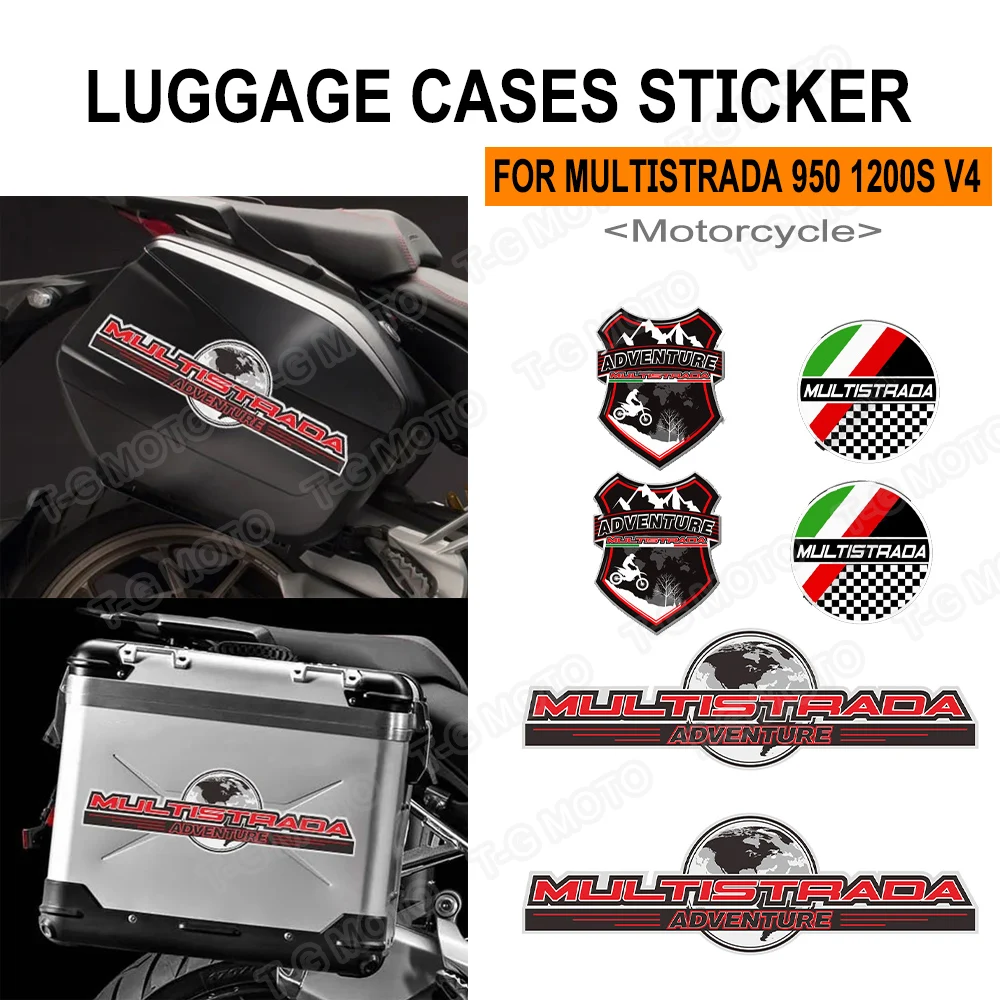

For Ducati MULTISTRADA 950 1200 S V4 1260S Motorcycle Tank Pad Protector Luggage Cases Trunk Decal Stickers Emblem