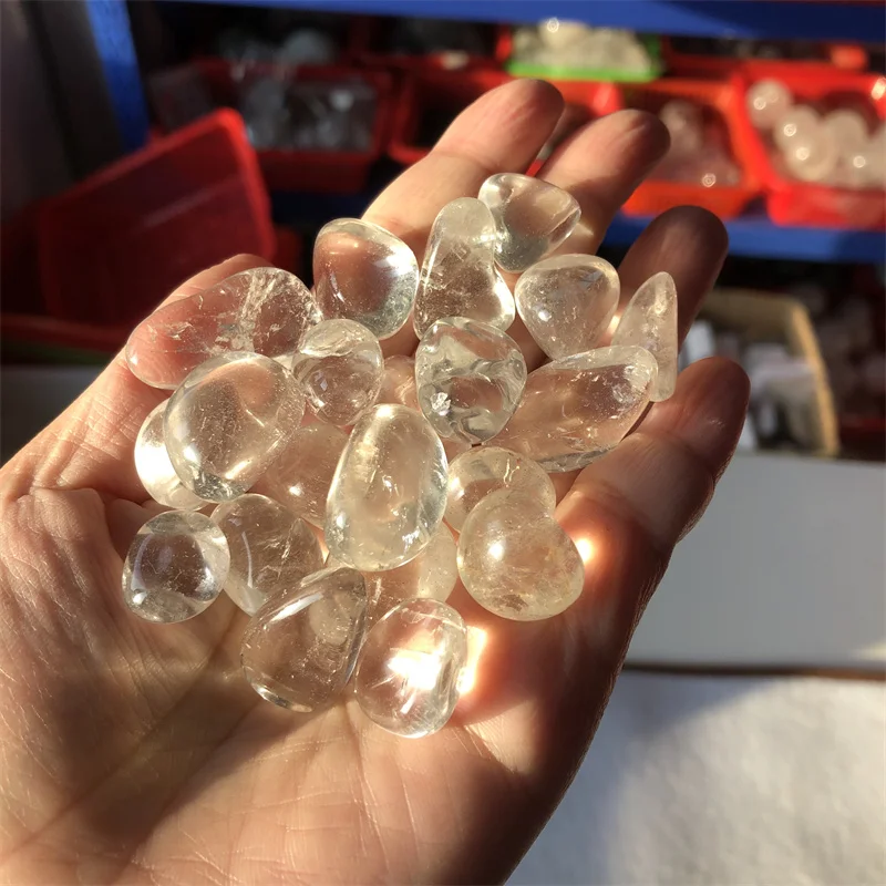 500g Wholesale natural Crystal Clear Quartz Tumbled Stone Crystal gravel clear Quartz Tumbled