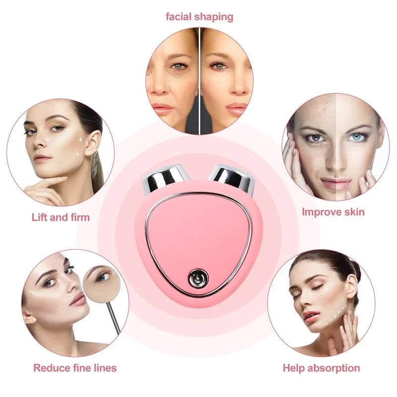 Face Lift Massager USB Portable Heart Shape Microcurrent Facial Massager Reduce Double Chin Handheld Face Lifting for Face