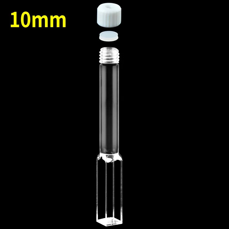 

1PC 10mm quartz fluorescent long screw cuvette with tube