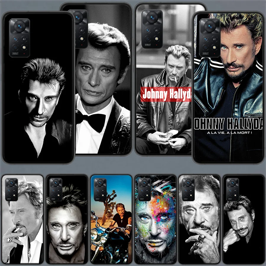 Johnny Hallyday Music Black Phone Case For Redmi Note 13 5G Plus Capa 12 12C 10A 10C 10 9A 9C 9T 9 8A 8 K70 K60 Pro Xiaomi A2 Li