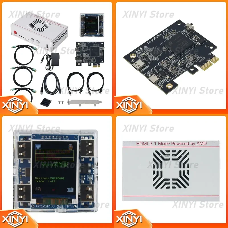 Sixth Generation Mini CapDMA Video Overlay Box + CaP75T DMA Board + KMBOX NET Keyboard Mouse Box Controller Kit