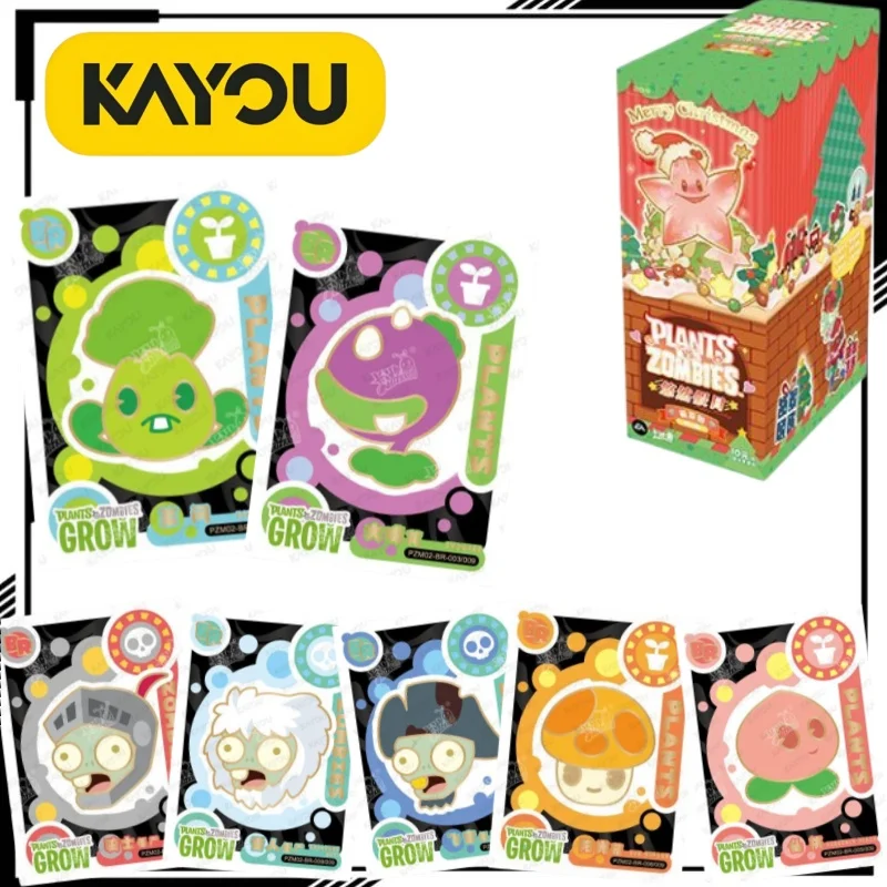 Tarjetas Coleccionables Oficiales KAYOU de Plants Vs. Zombies, Serie 2, Pack Sprout, Mercancía de Anime, Regalo Navideño, Juguete de Moda