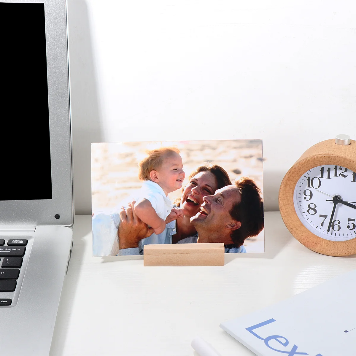 20 pçs suporte de foto de madeira suporte de negócios em forma de clipe suporte de imagem artesanal suporte de memorando para escritório em casa